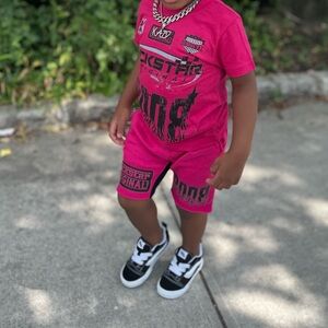 Kids Rockstar Original Pink Shorts Set